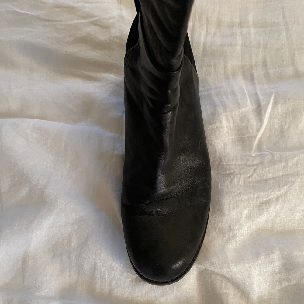 Stuart Weitzman Black Leather Over the Knee Boots - Picture 2 of 6